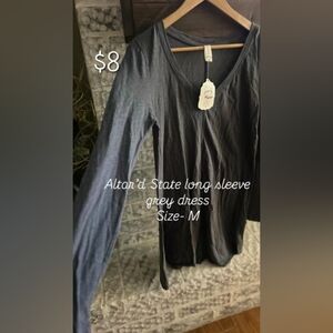 Altar'd State Charcoal Long Sleeve Dress